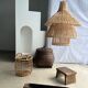 Suspension ou luminaire en rotin en forme de lanterne asiatique