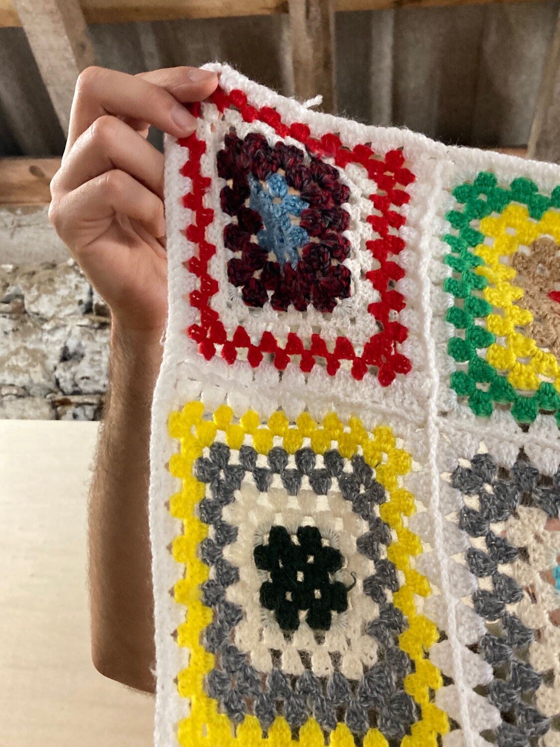 Plaid patchwork chair armchair flower wool vintage