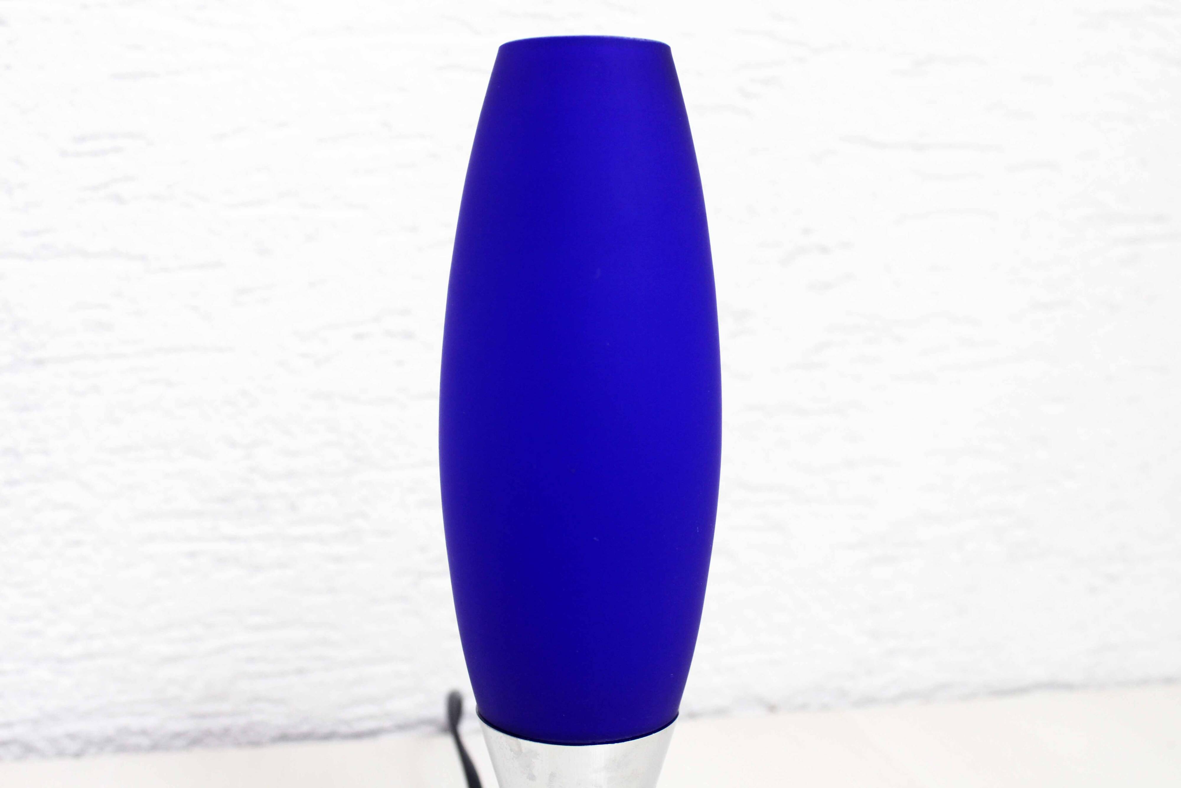 Blue glass lamp 1980