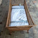 Vintage rattan cradle