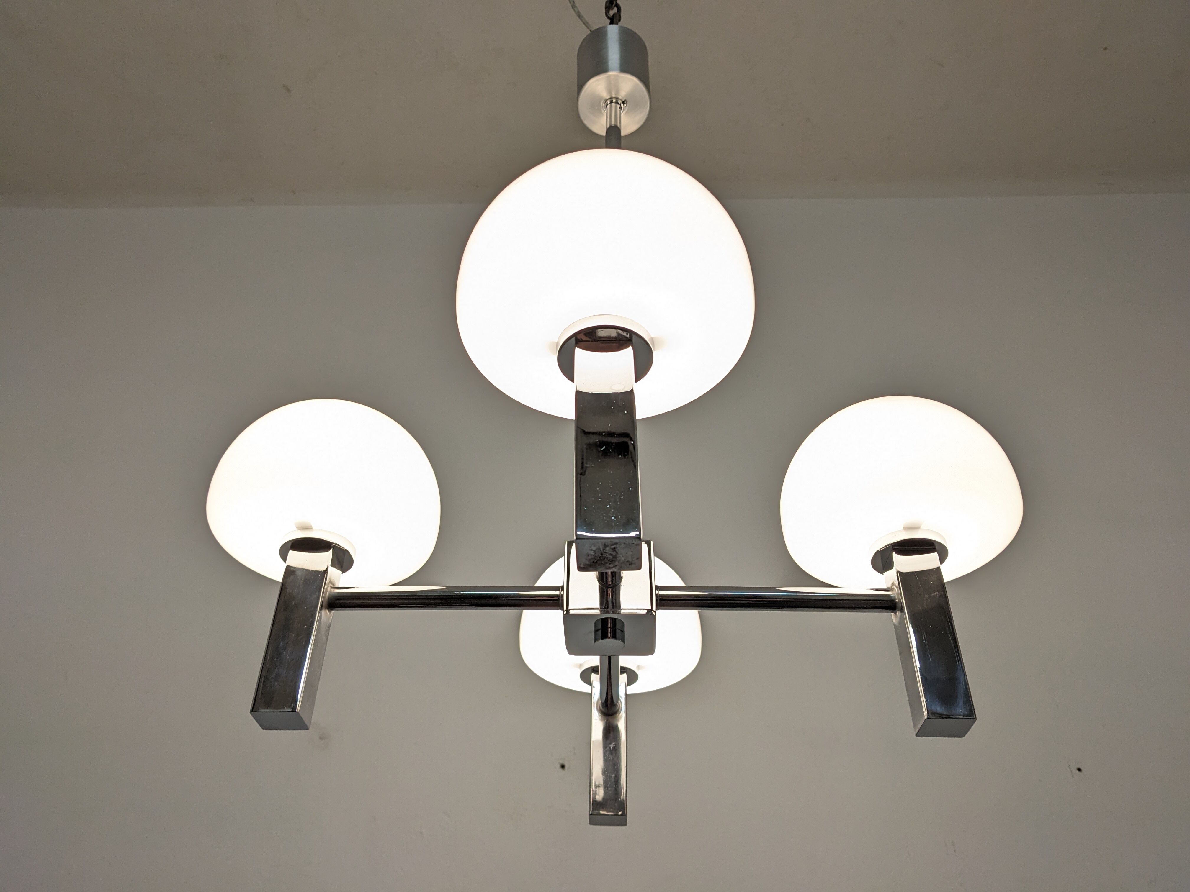 4-light space age chandelier from the 60s/70s
