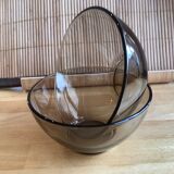 Set of 2 Arcopal Bowls in smoked glass