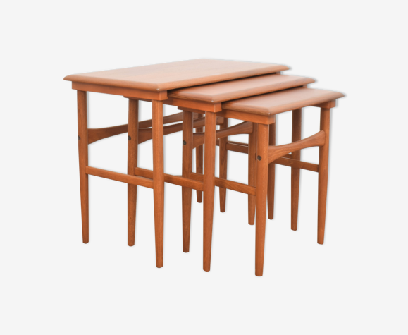Tables de nidification en teck danois, ensemble de 3