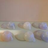 Suite of six cups in polychrome opaline Arcopal 60s/70s