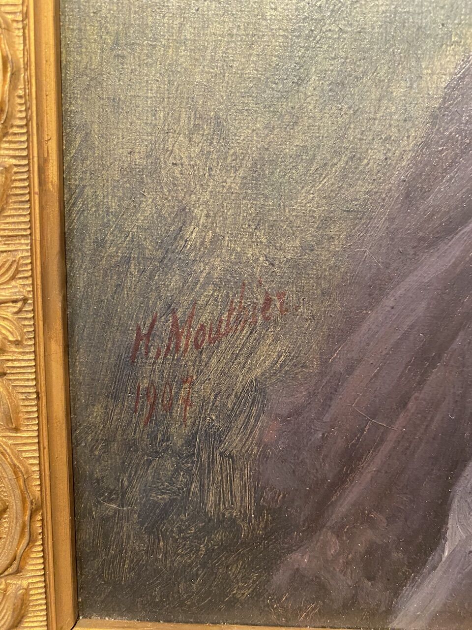 Portrait of a young woman, signed H Mouthier (1880-1975) and dated 1907