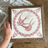 Ironstone trivet with birds