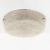 Large glass and polished metal glass flush mount lights by Sische, Germany