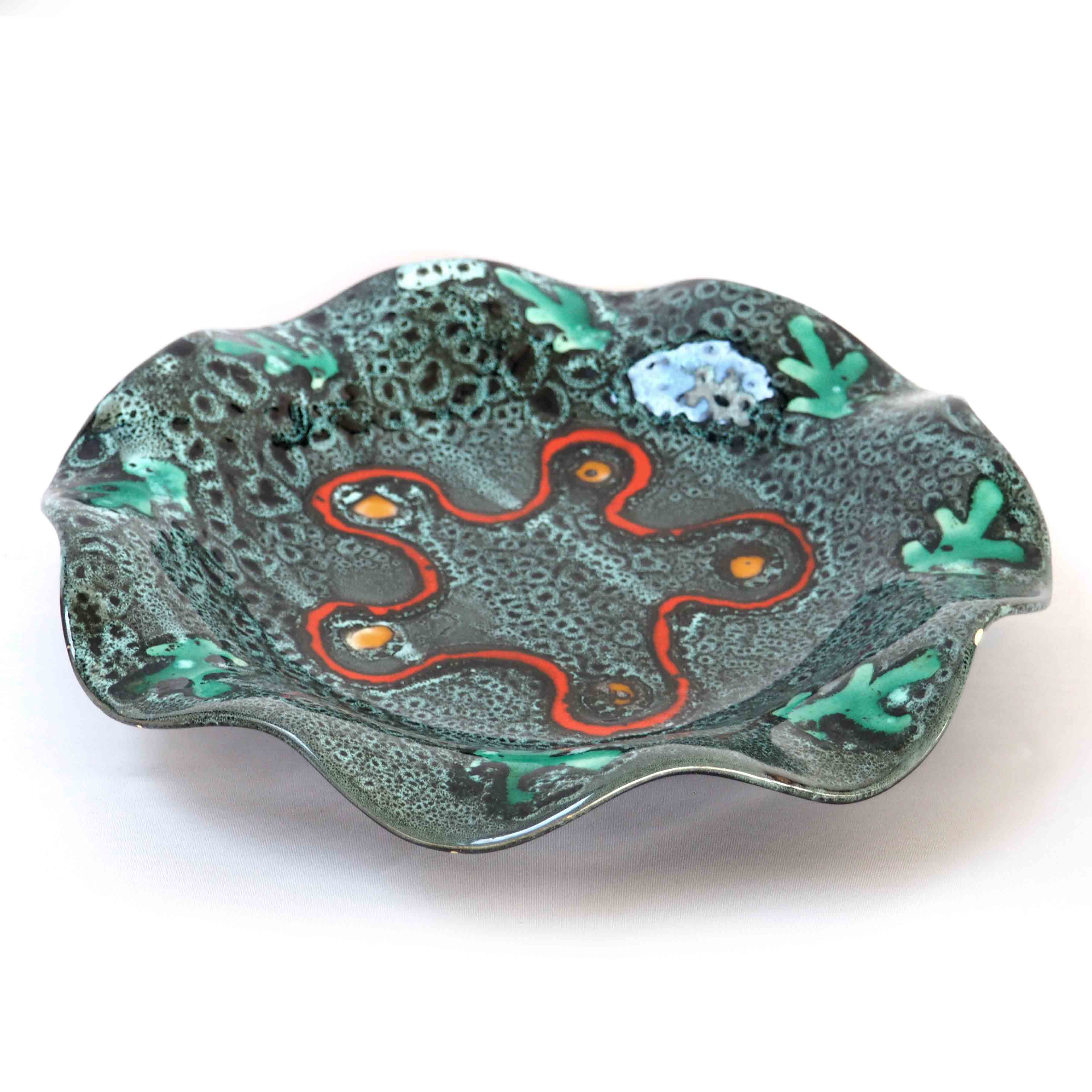 Multicolored earthenware dish