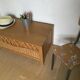 Coffre bois et rotin vintage