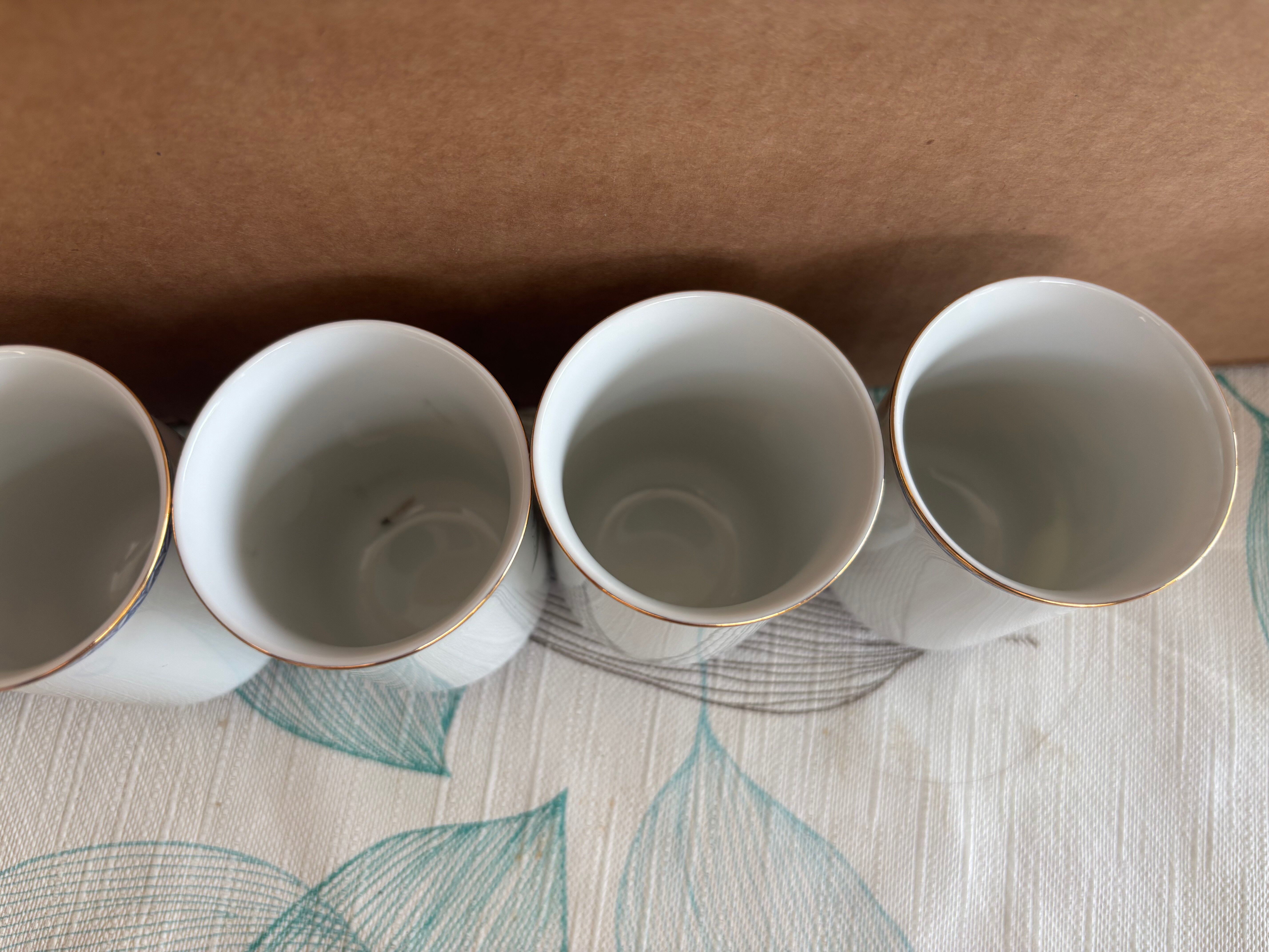 Lot of 6 Japanese Porcelain Tea Cups Franklin Mint 1981 - Kinuko Ya