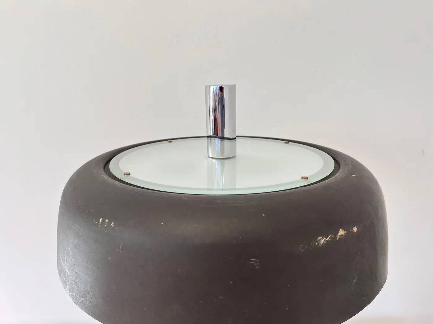 Big design extra large midcentury mushroom table lamp by Hillebrand, 1970s