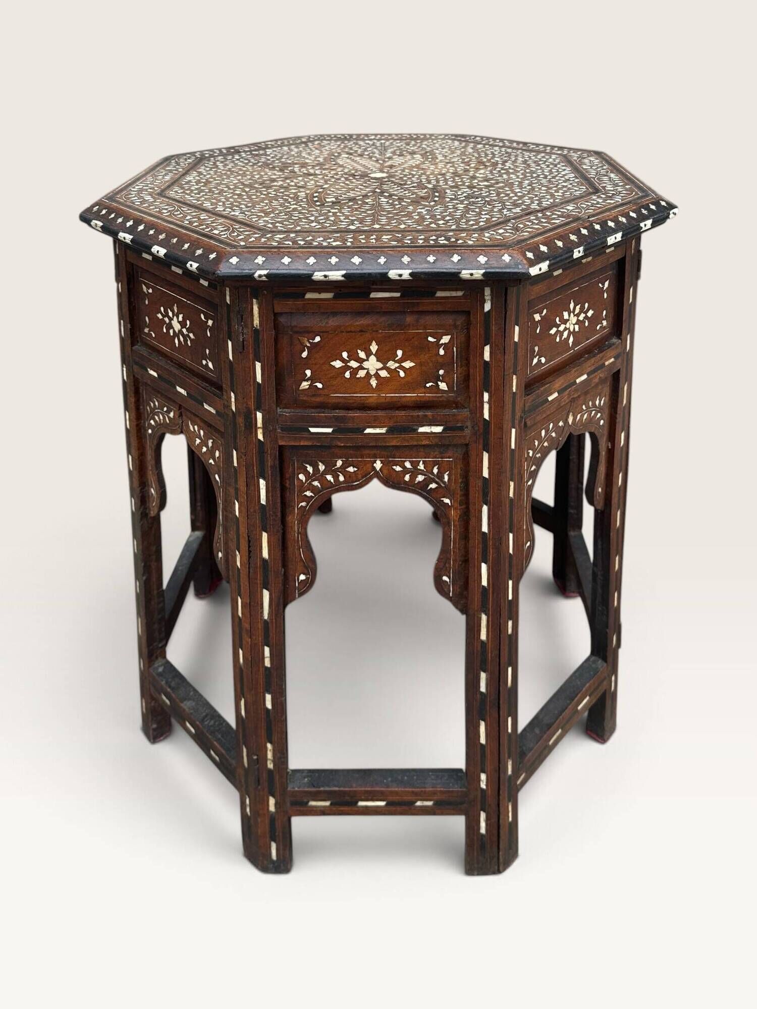 Hoshiarpur octagonal side table, rosewood, mother-of-pearl and bone, 1880