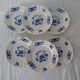 6 Sarreguemines Aubusson plates 429112 blue flowers faience