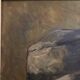 Oil on panel portrait of elderly man with pipe signed