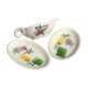 Plats et saucière faïence Pornic  peint main