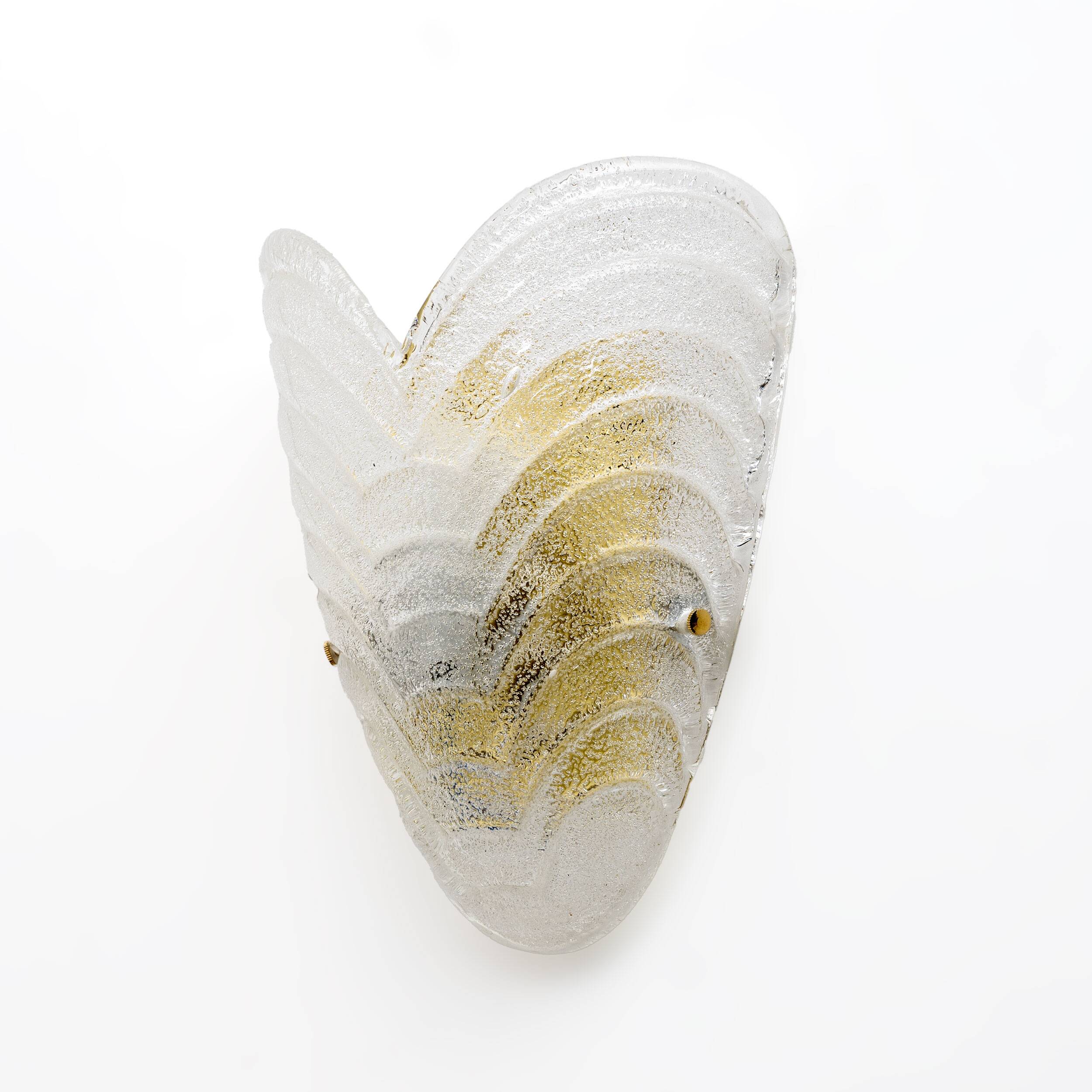 Pair of Murano glass wall lamps, 1960s vintage