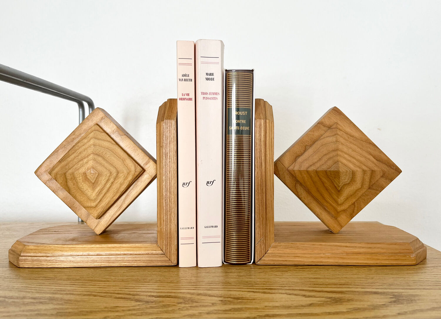 Pair of wooden bookends