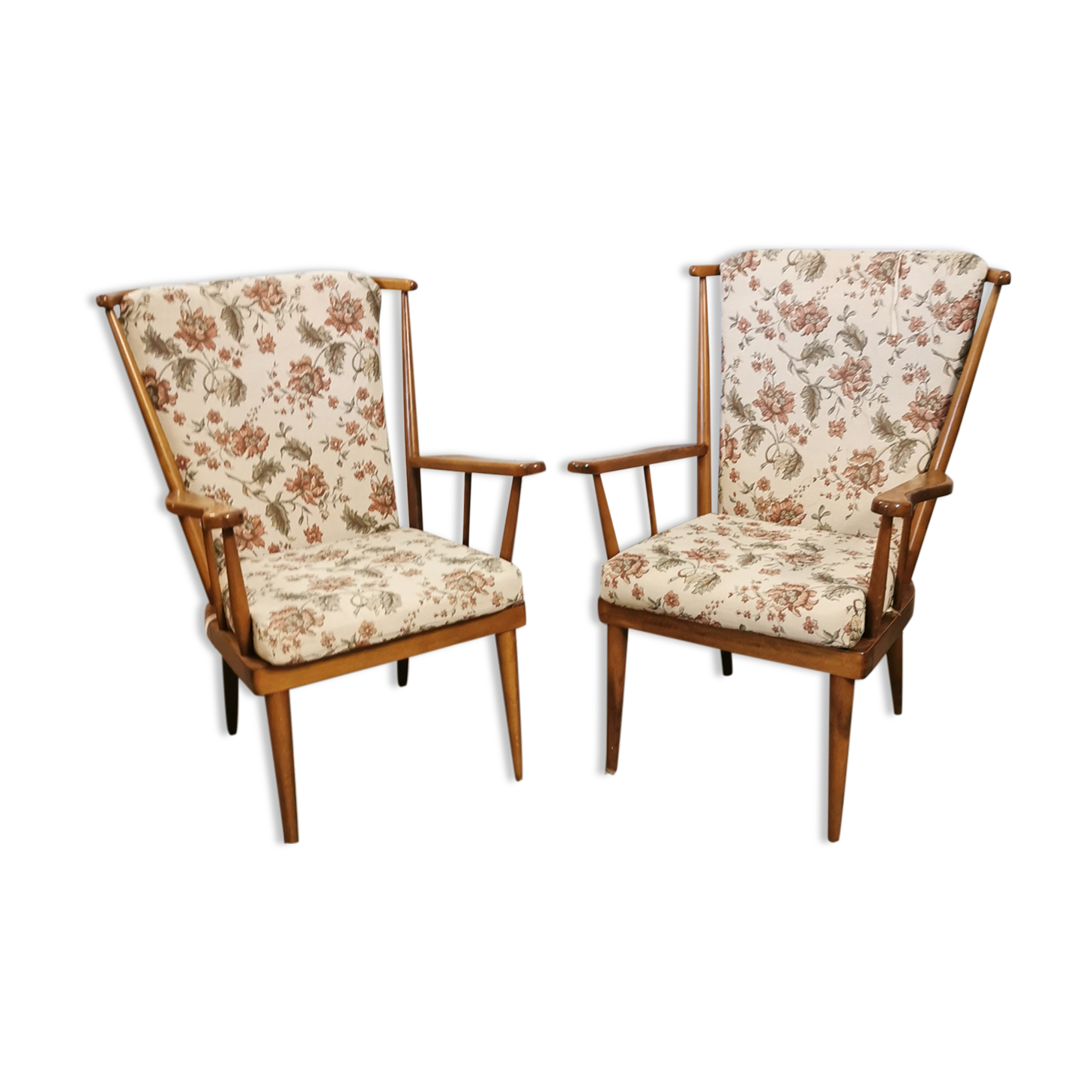 Pair of Baumann fan armchairs