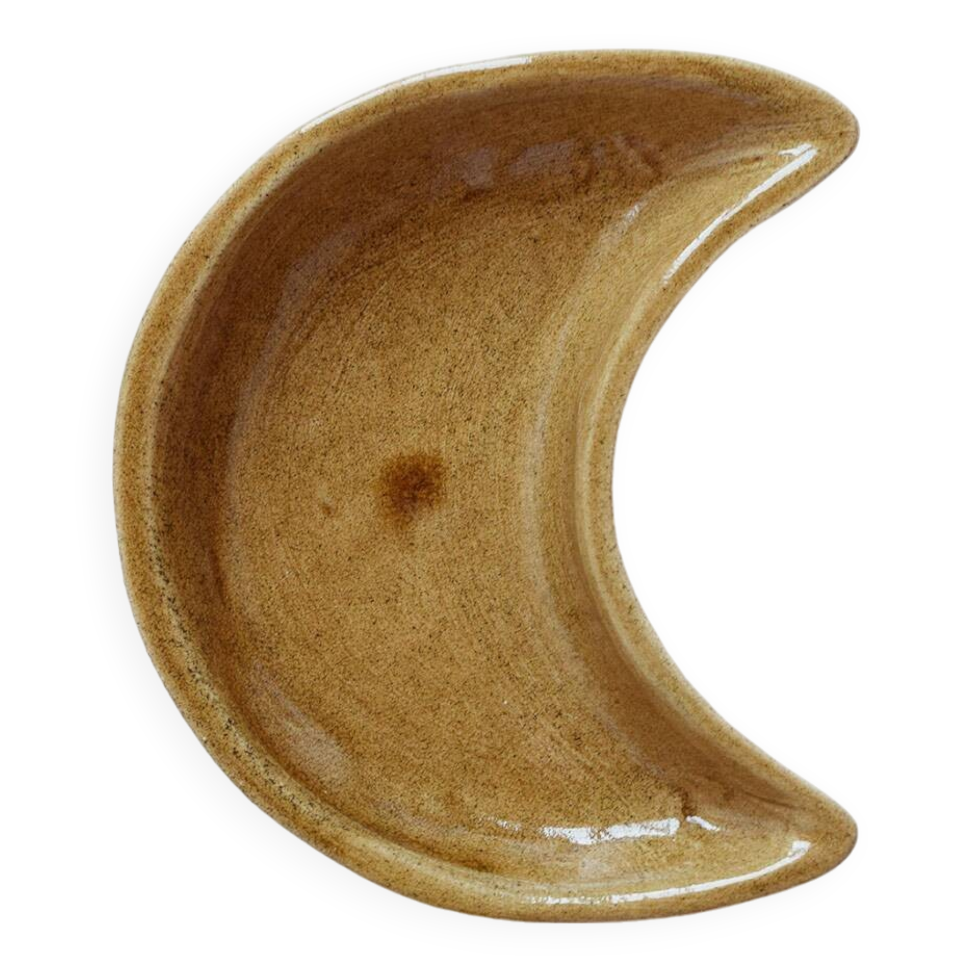 Brown ceramic moon bowl