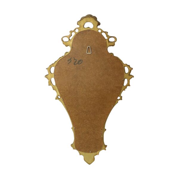 Miroir classique étroit à crête doré à la feuille d'or de style baroque 72 cm