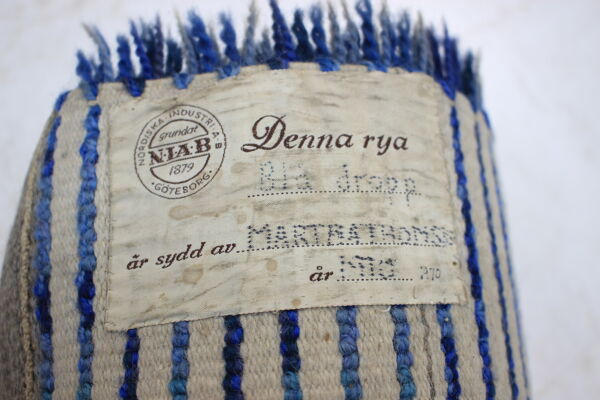 Tapis de laine danois des années 1970 par Nordiska Industri 130x77cm