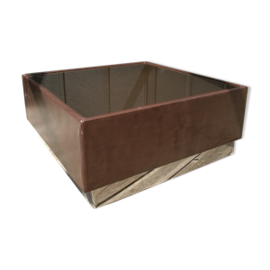 Table basse cuir chocolat
