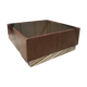 Table basse cuir chocolat vintage 1970
