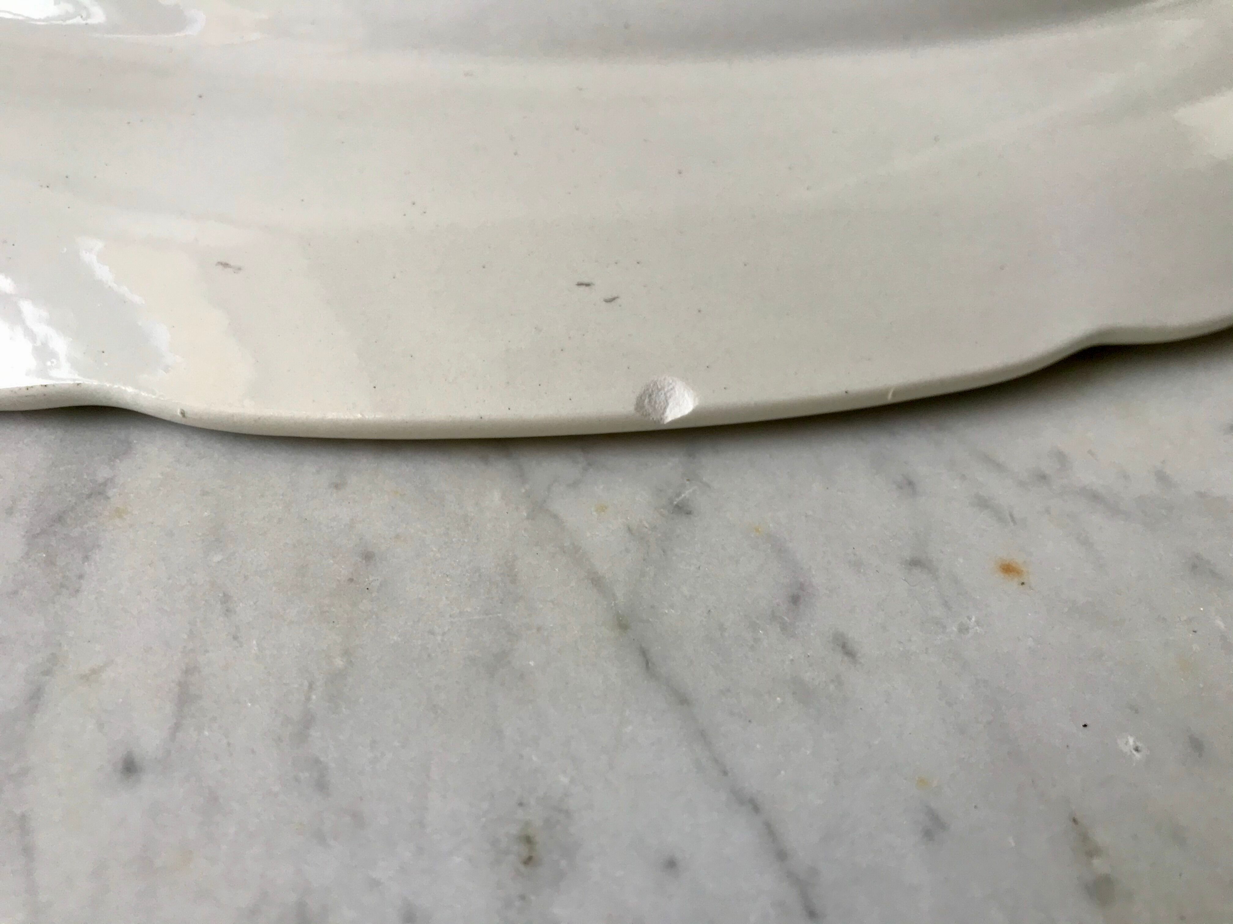 oval dish Digoin Sarreguemines small flowers 50s