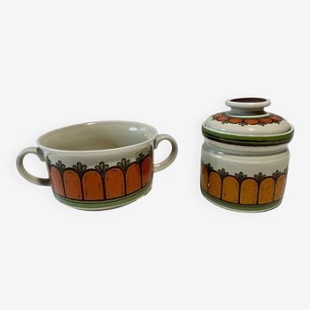 Ceramic bowl and pot - Scandinavian design Carrot decoration