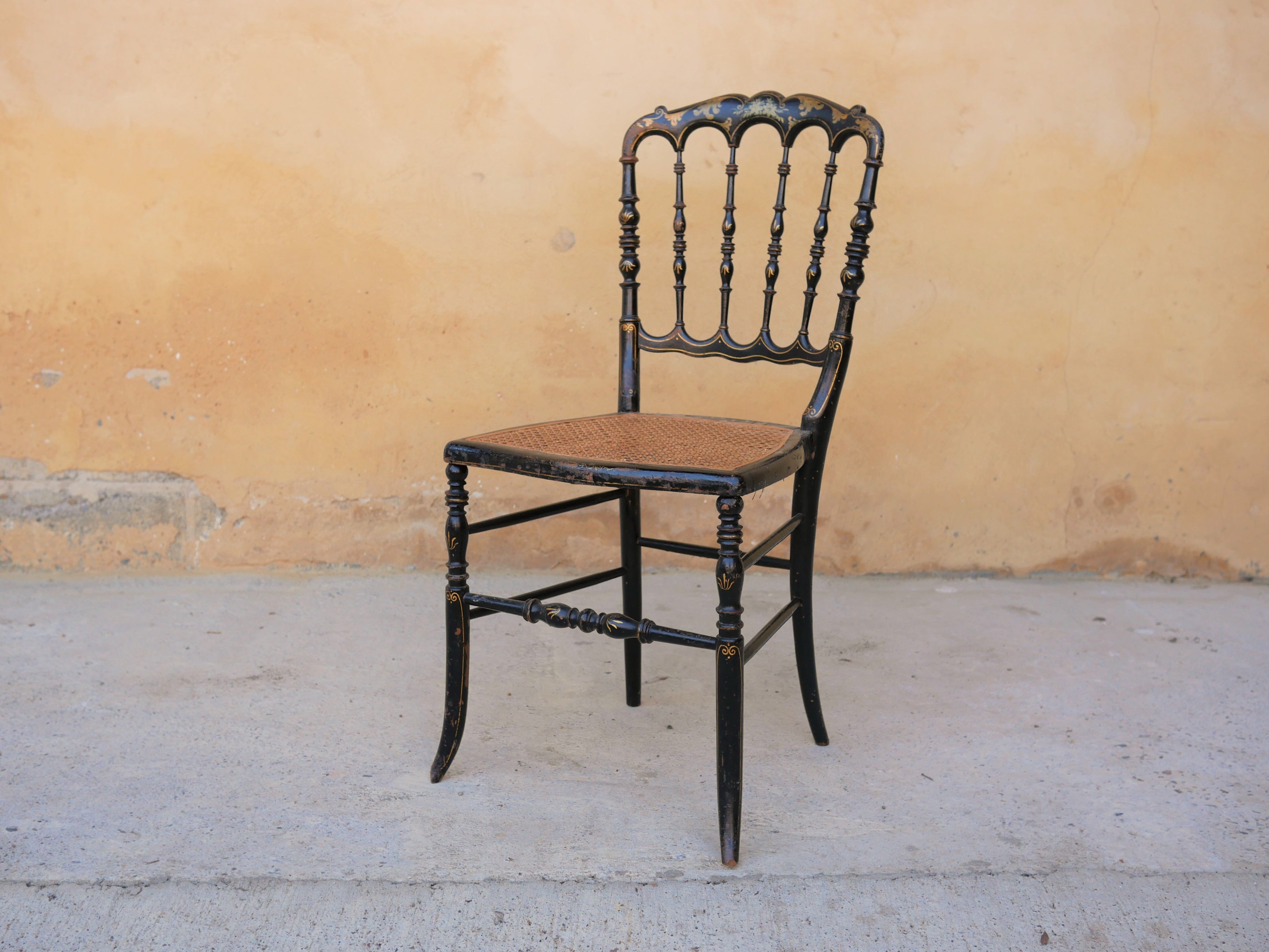 Napoleon III wooden and canning chair, 1920s