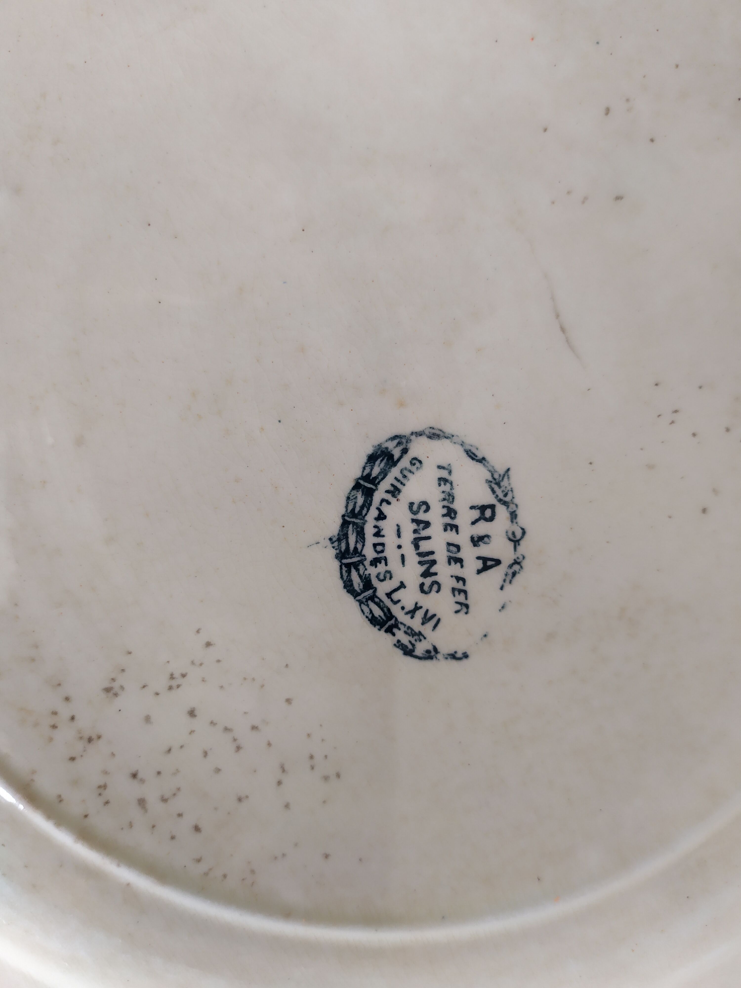 Set of 2 flat plates Terre de fer Salins Louis XVI