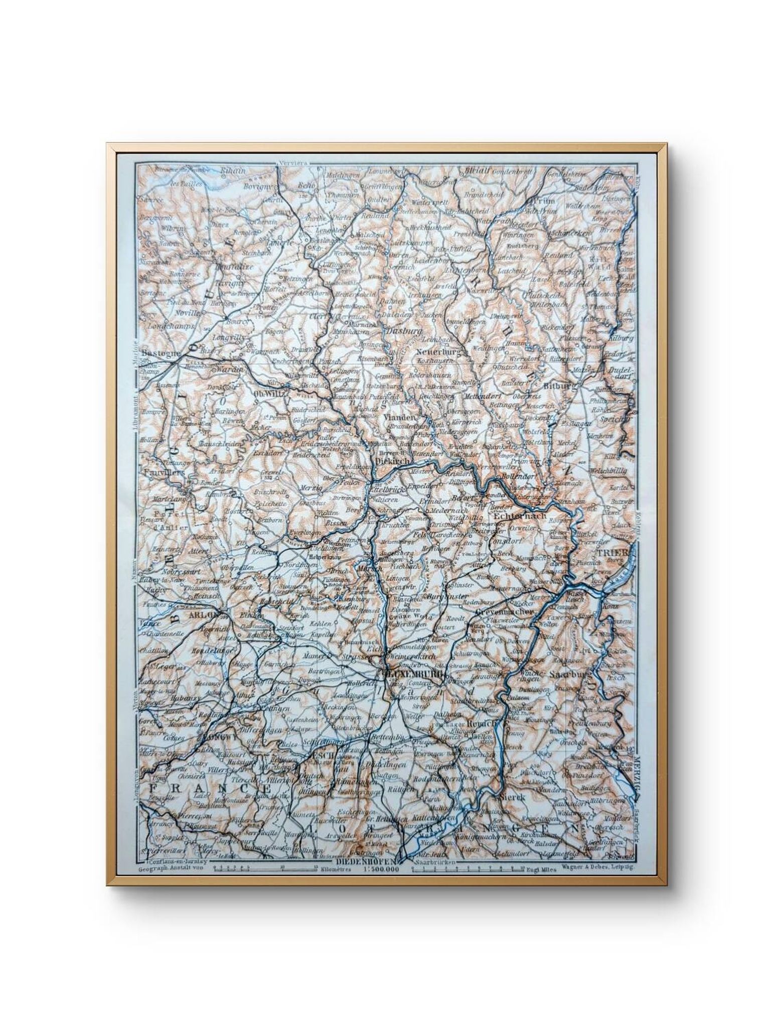 Printed in 1910, Luxembourg and its surroundings.