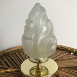 Brass table lamp and vintage torch globe