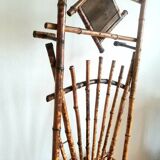 Art nouveau coat rack in tiger-print bamboo