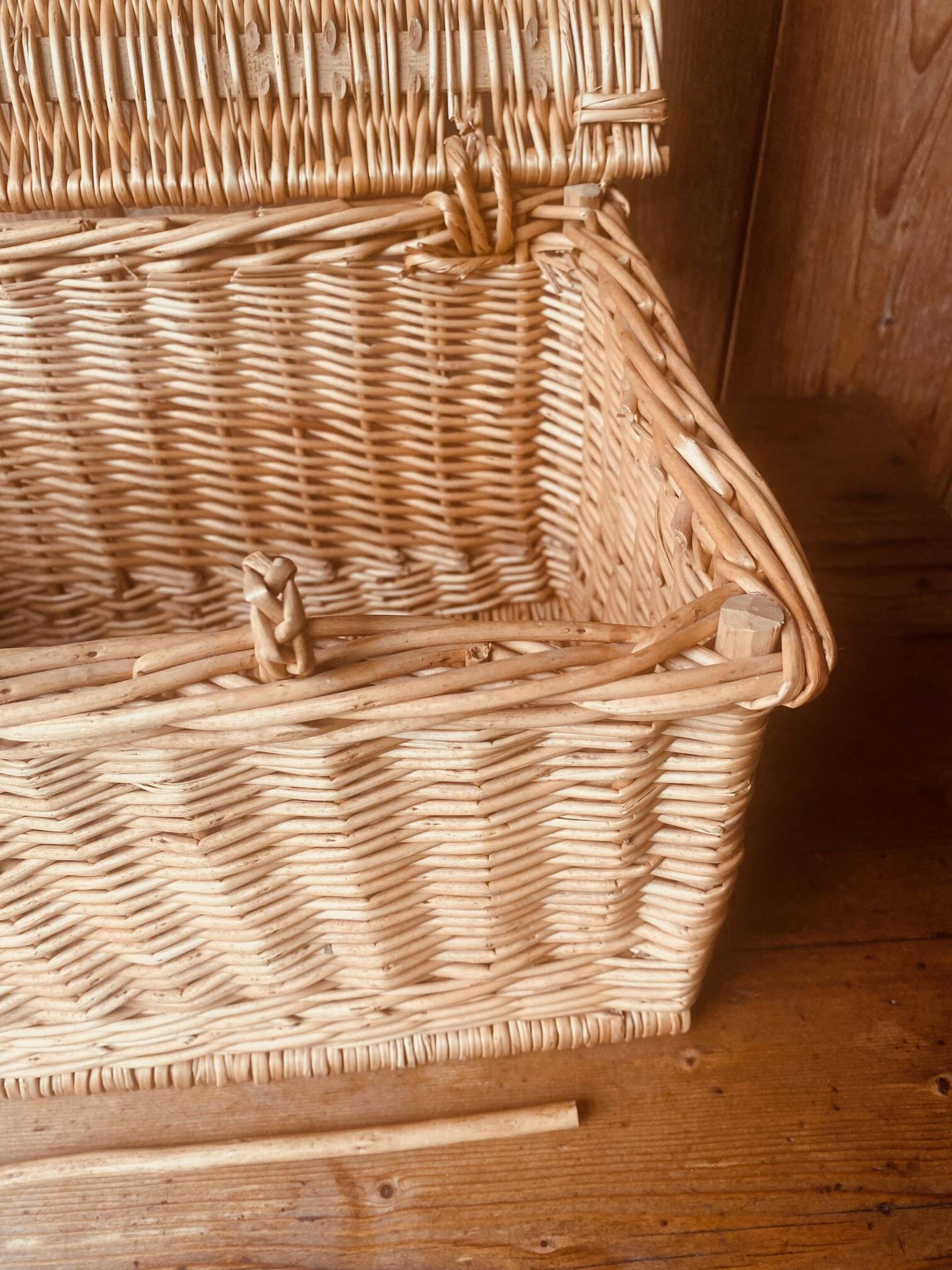 Vintage woven rattan briefcase