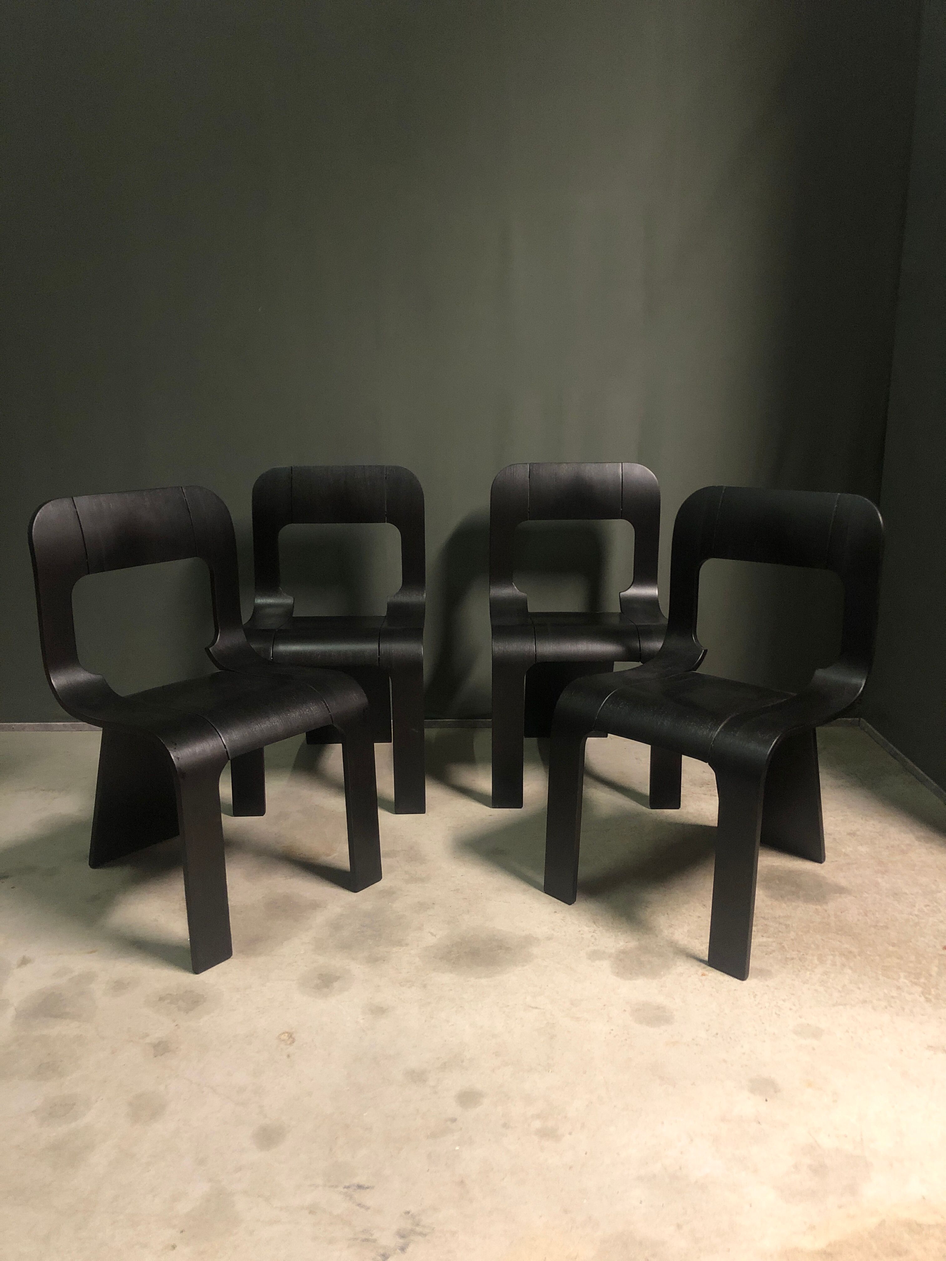 Set de 4 chaises par Gigi Sabadin années 1970