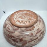 Large enameled floral decoration bowl dating from the 1970s signed martine azema in good condition