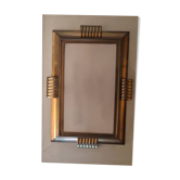 Lustre en laiton et verre rectangulaire 1940 vintage