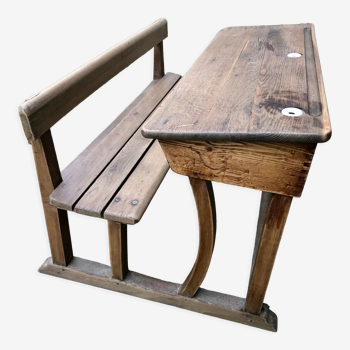 Pupitre d'écolier vintage en bois enfant