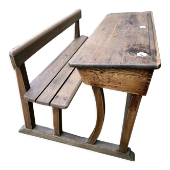 Vintage wooden school desk for children