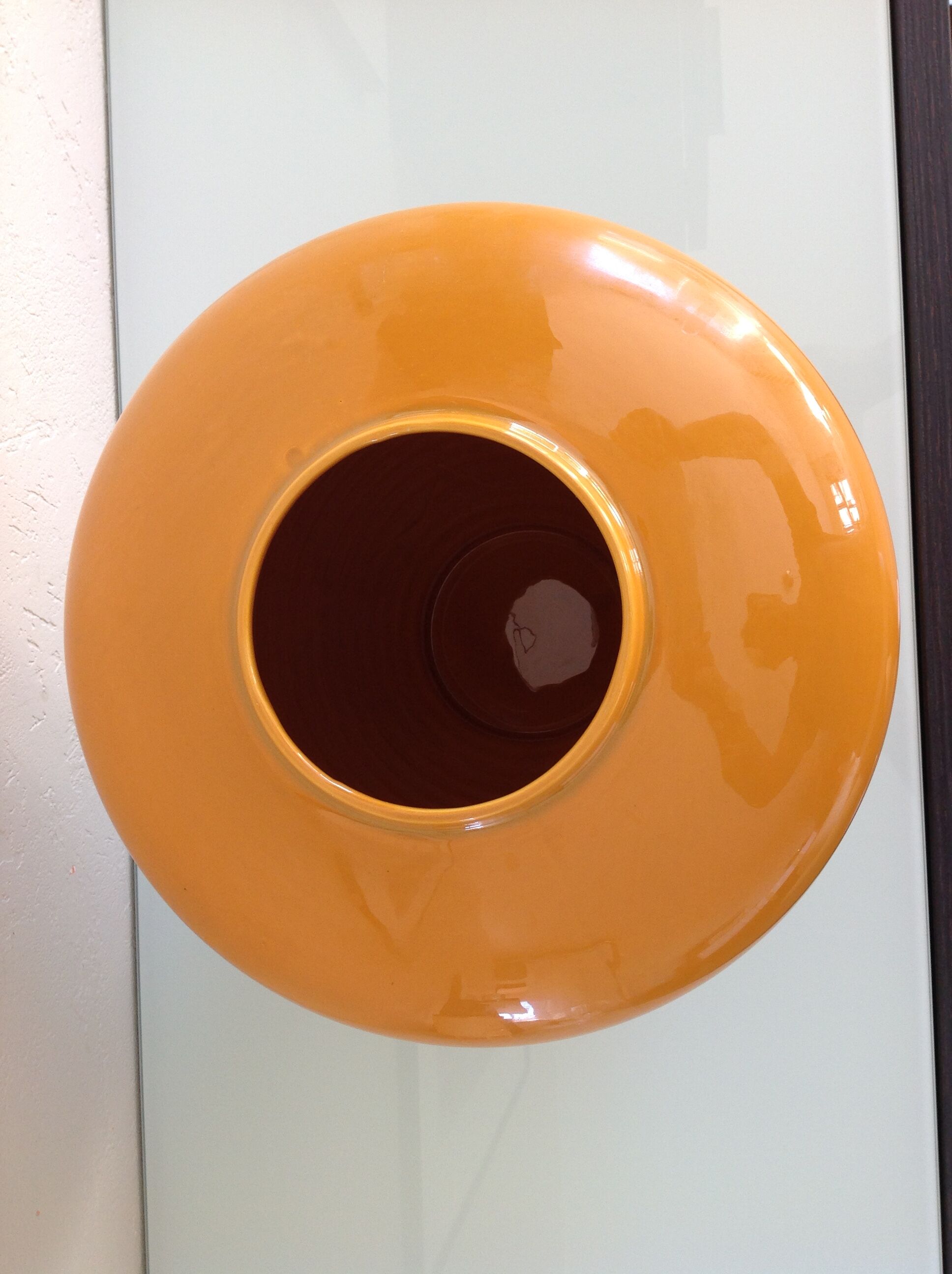 Mustard yellow vase of St Clement ceramics