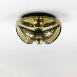 Large Space Age 'Wave' Model Glass Flush Mount by Koch & Lowy for Peill&Putzler, Germany, 1960s/70s