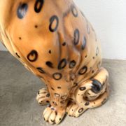 XL Italian ceramic leopard sculpture statue 1970