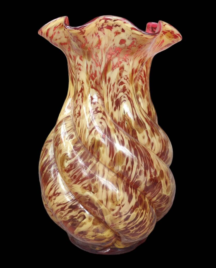 Pair of old large glass vases from Clichy