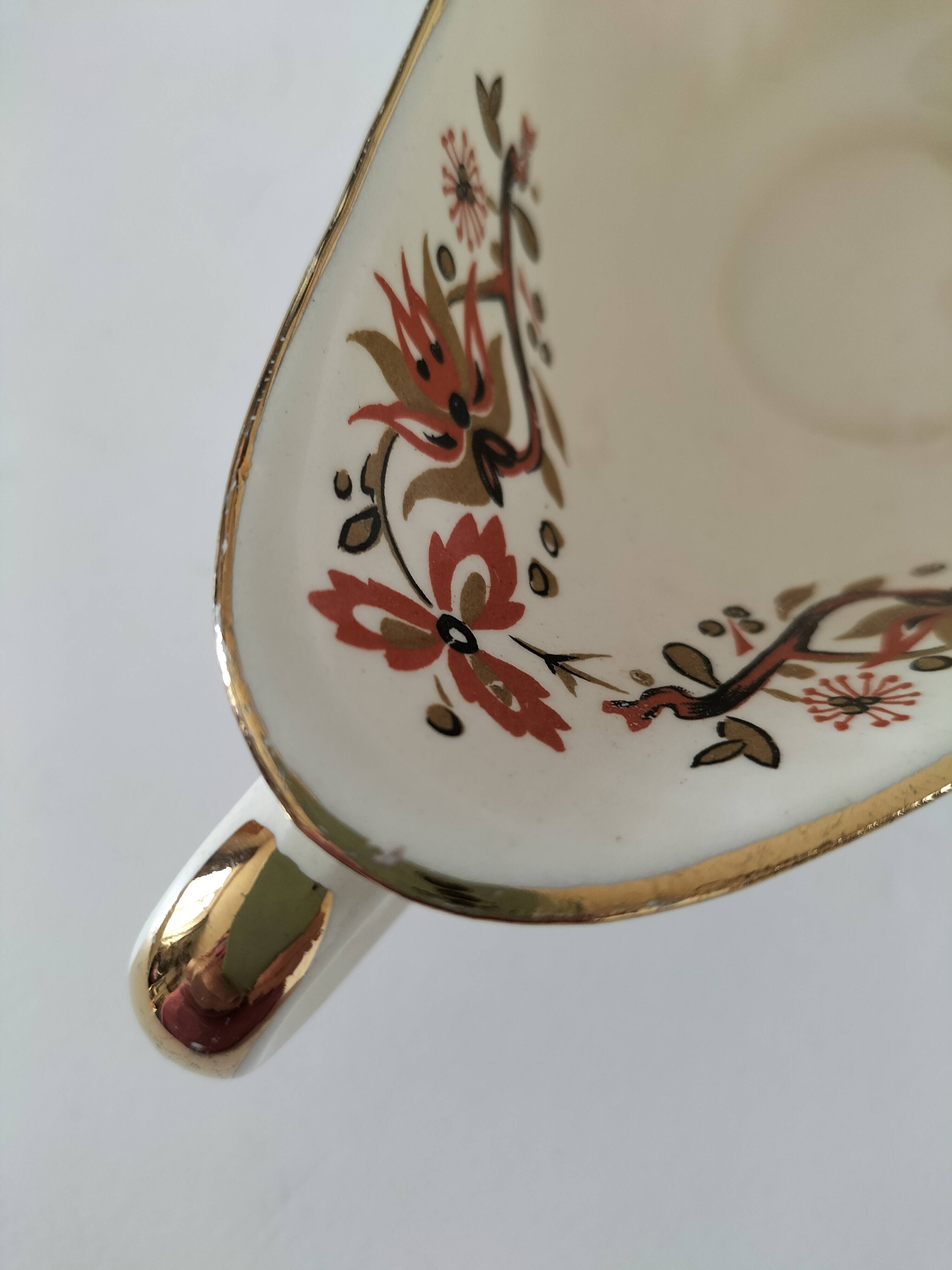 Sauceboat Salins France stylised floral decoration