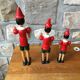 Trio of old wooden Pinocchio Made in Italy
