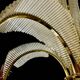 Venini palm chandelier in Murano glass and golden structure, Italy 1980s