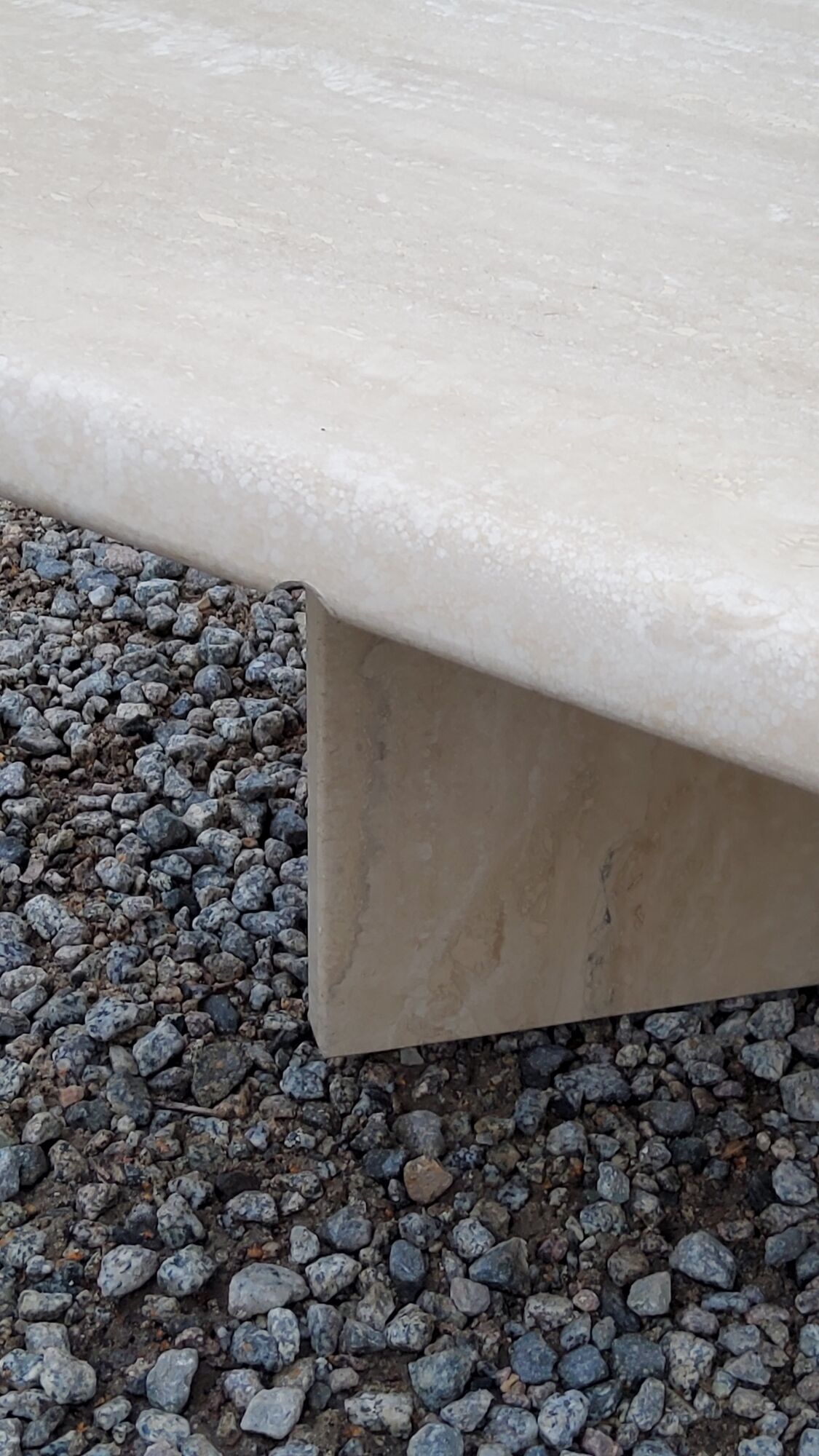 Set of 3 travertine trundle coffee tables from the 70s