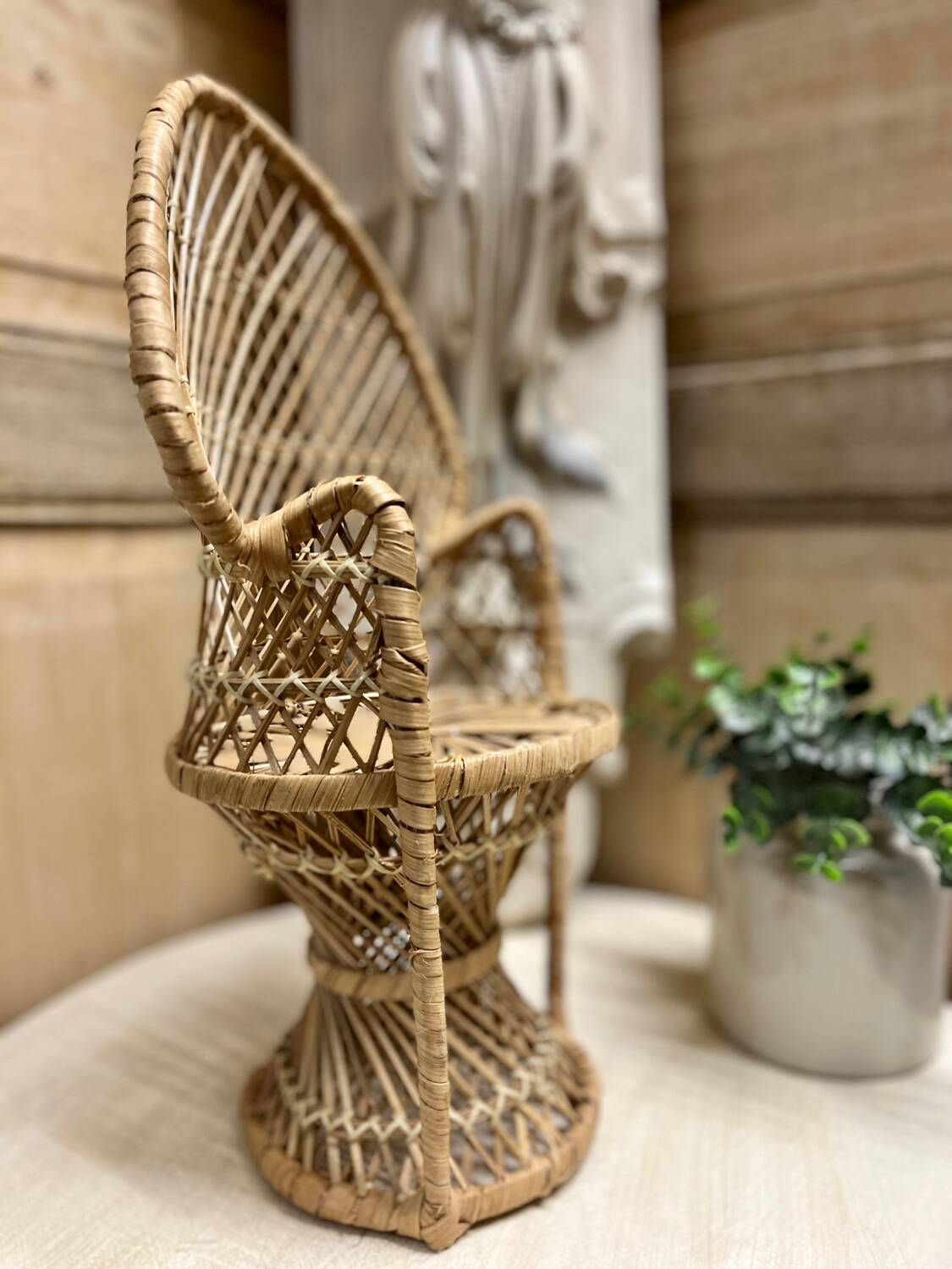 Emmanuelle armchair in vintage rattan