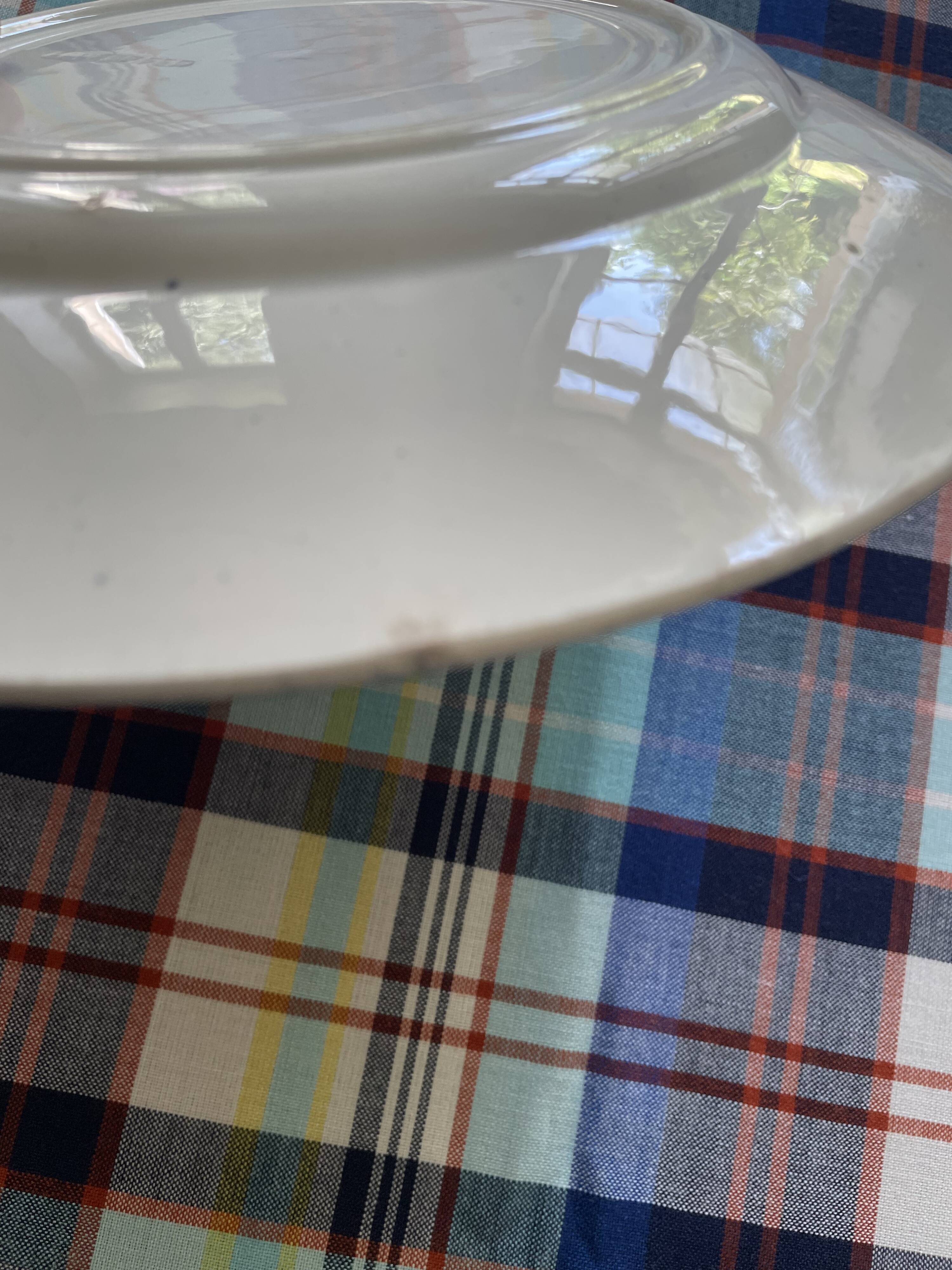 Mismatched ironstone flat plates